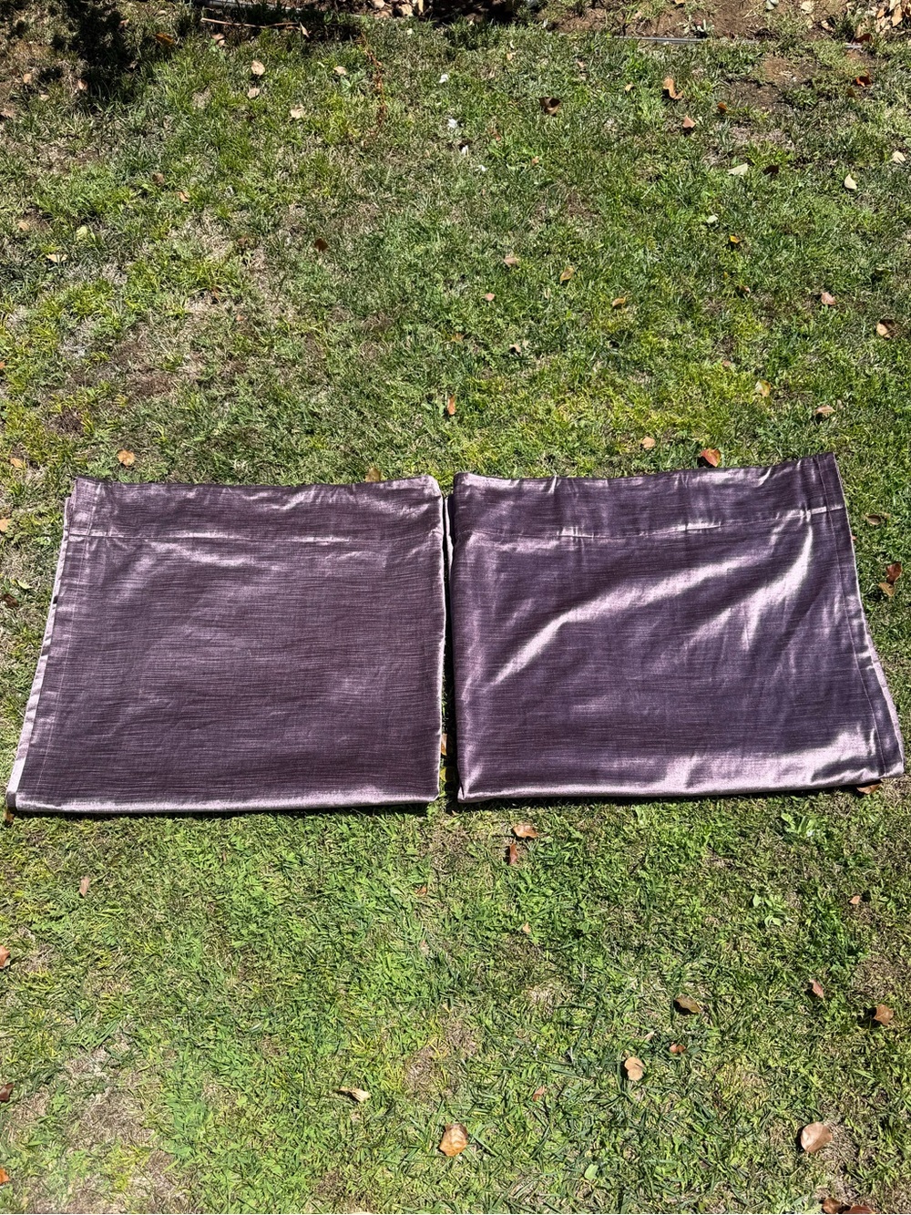 West Elm Velvet Luster 2-Piece Drape Set Purple Unlined Cotton Blend 48x84 GUC